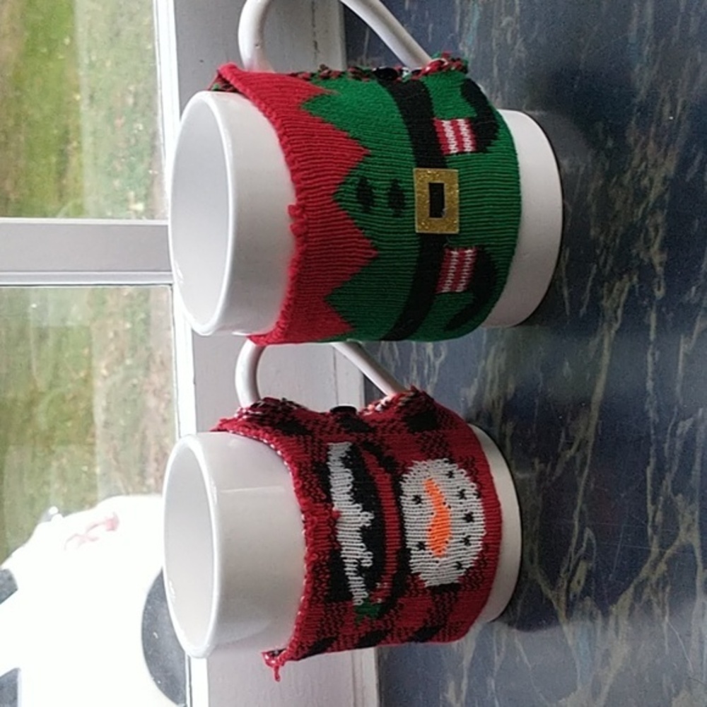 Christmas Coffee Tea Mugs Century Sweater Snowman Elf Holiday Gift NEW!